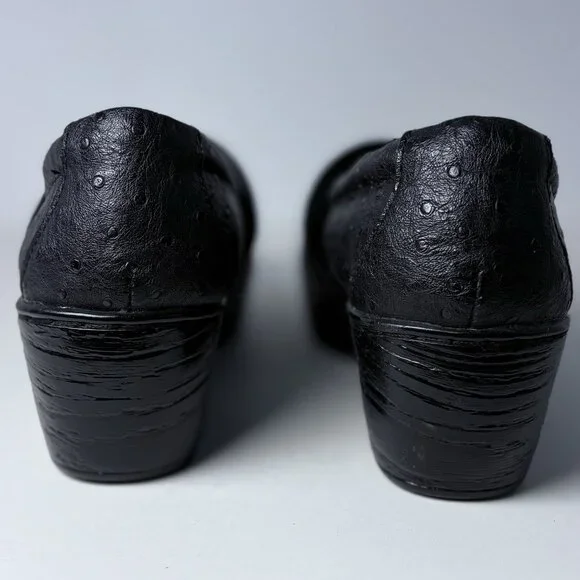 B.O.C. BORN NADIYYA Women's Black Ostrich Print Comfort Clog US 8M Boho, Casual - Picture 3 of 11